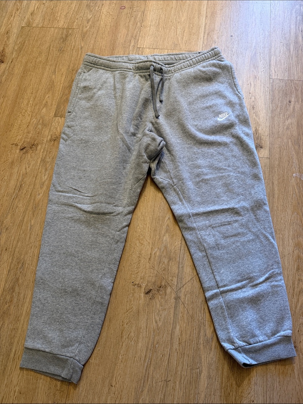Nike Gray Men's Fleece Joggers with Drawstring